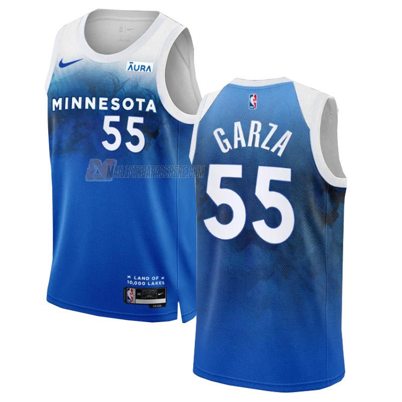 maillot luka garza minnesota timberwolves de 55 homme blu city edition 2023-24