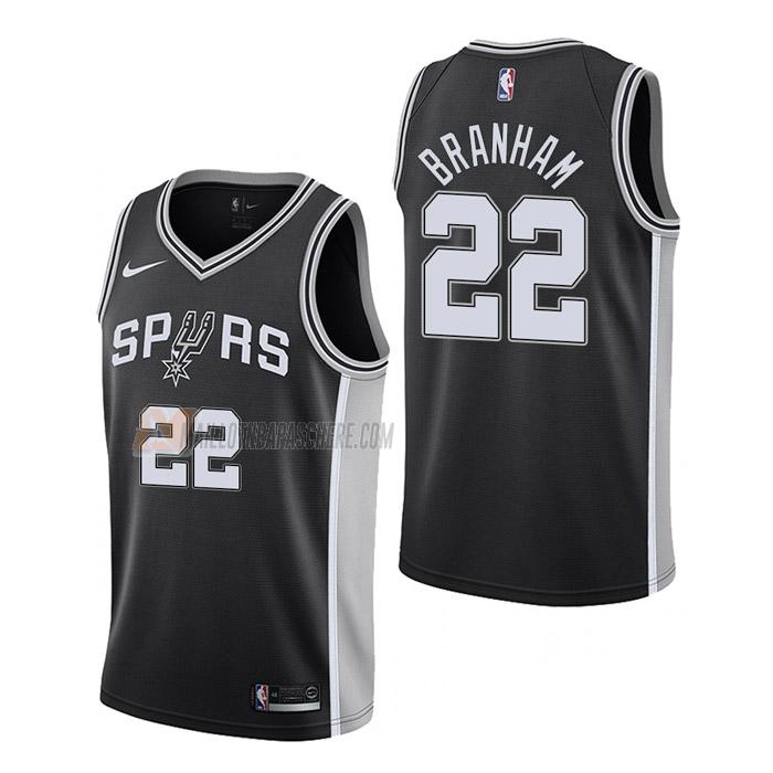 maillot malaki branham san antonio spurs de 22 homme noir icon edition 2023