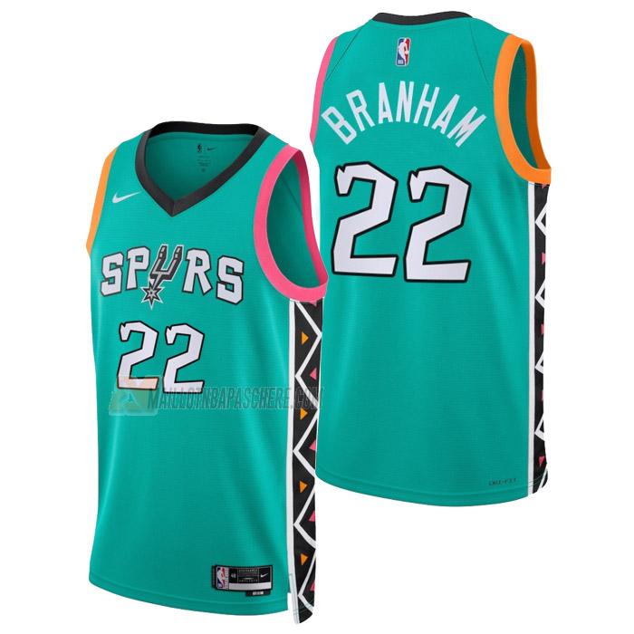 maillot malaki branham san antonio spurs de 22 homme sarcelle city edition 2023