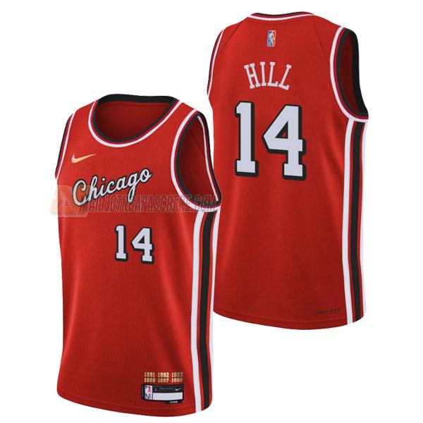 maillot malcolm hill chicago bulls de 14 homme rouge city edition 2022