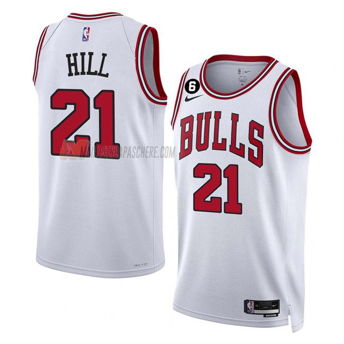 maillot malcolm hill chicago bulls de 21 homme blanc association edition 2023