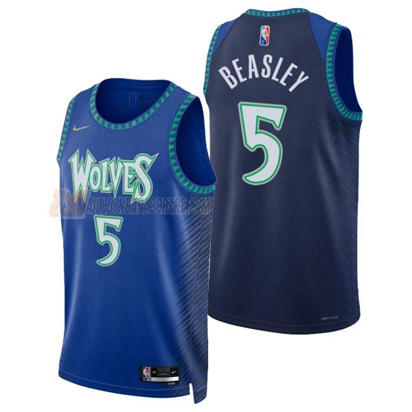 maillot malik beasley minnesota timberwolves de 5 homme bleu city edition 2022