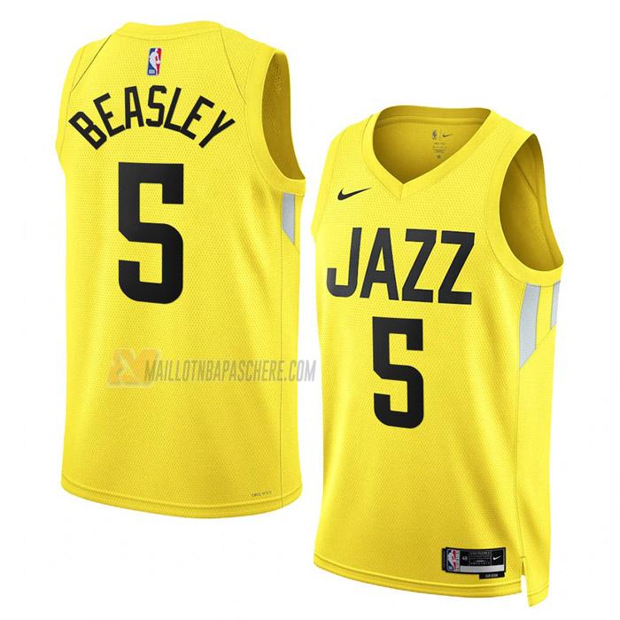 maillot malik beasley utah jazz de 5 homme jaune icon edition 2023