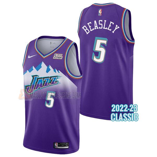 maillot malik beasley utah jazz de 5 homme mauve classic edition 2023