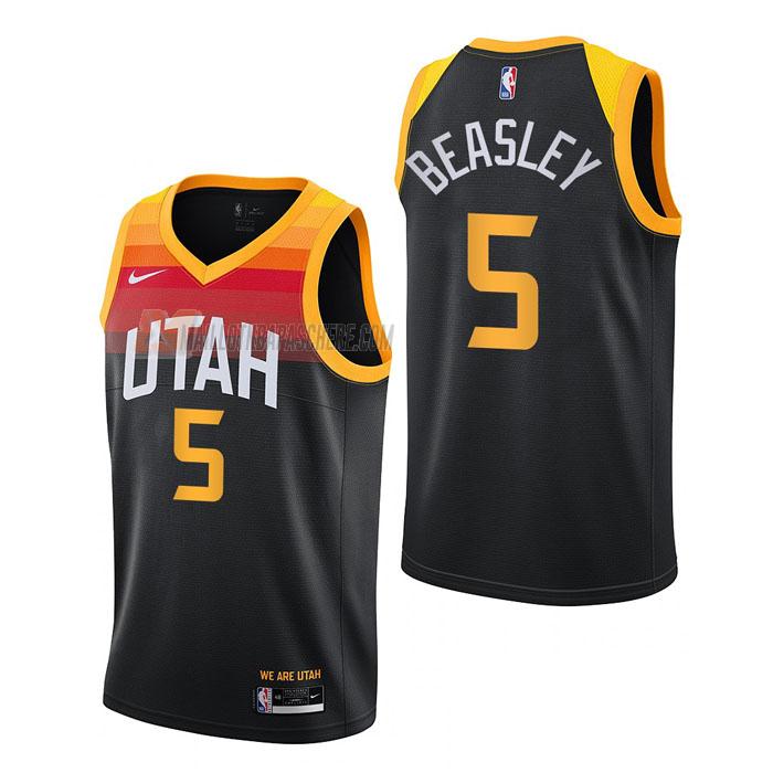 maillot malik beasley utah jazz de 5 homme noir city edition 2022