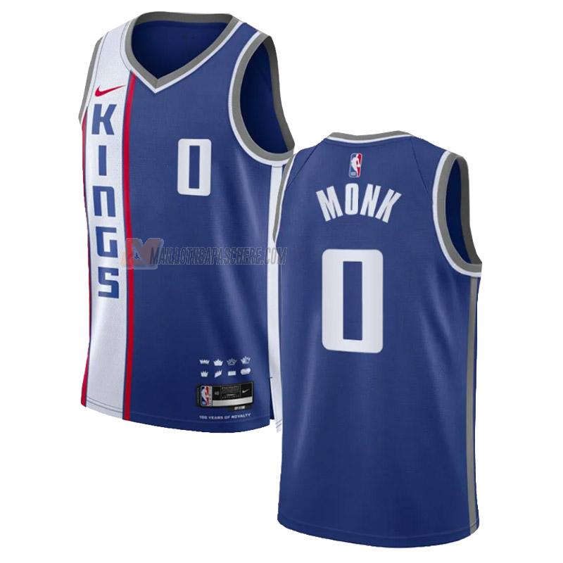 maillot malik monk sacramento kings de 0 homme bleu city edition 2023-24