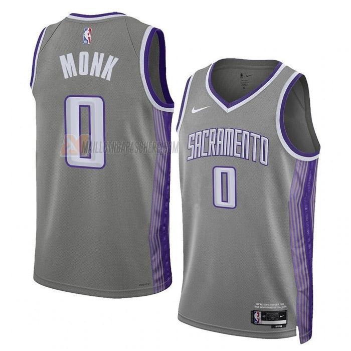 maillot malik monk sacramento kings de 0 homme gris city edition 2023