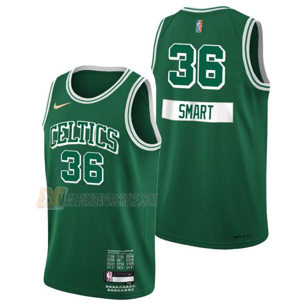 maillot marcus smart boston celtics de 36 homme vert city edition 2022