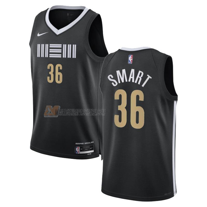 maillot marcus smart memphis grizzlies de 36 homme noir city edition 2023-24