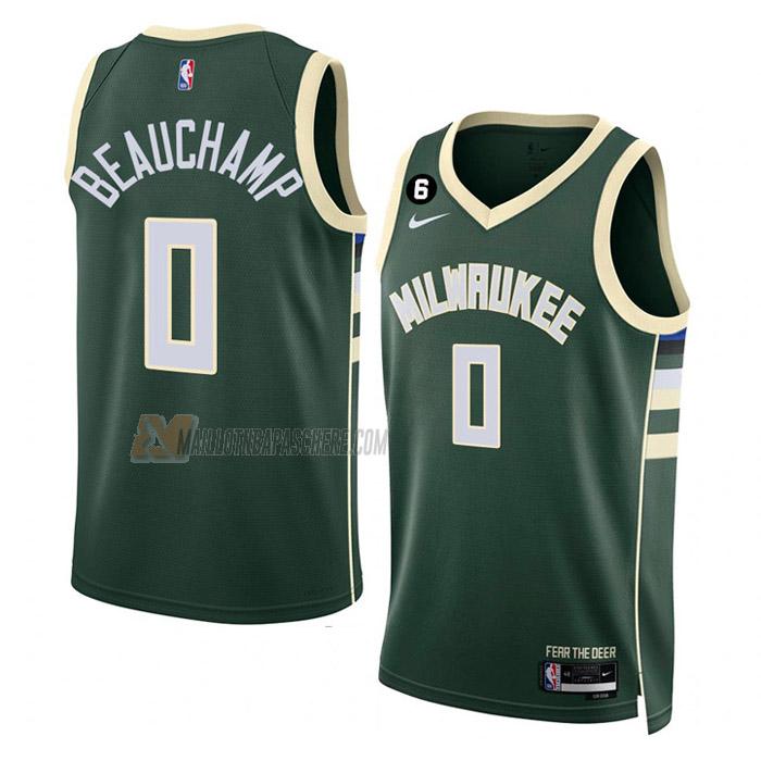 maillot marjon beauchamp milwaukee bucks de 0 homme vert icon edition 2023