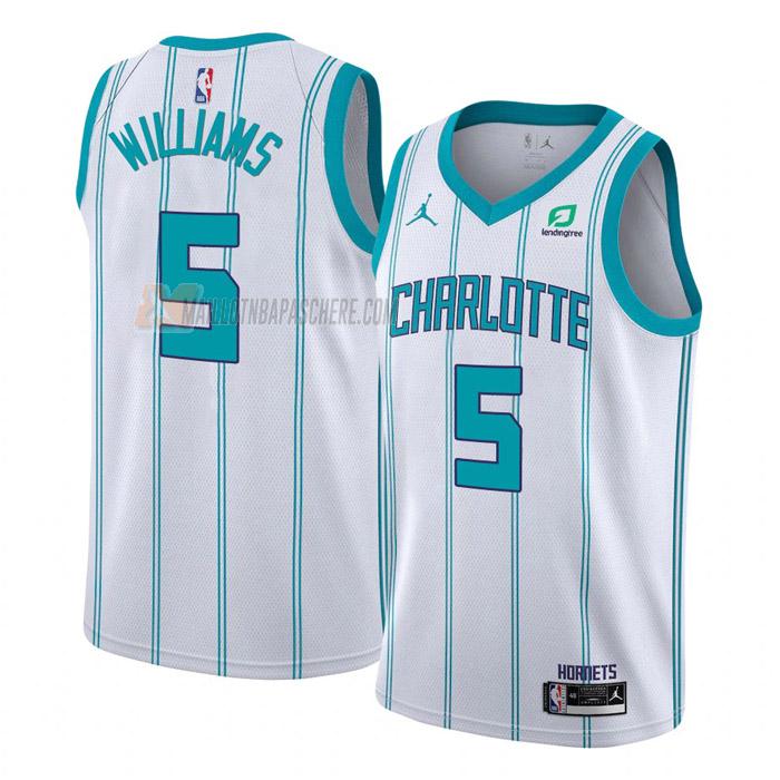 maillot mark williams charlotte hornets de 5 homme blanc association edition 2023