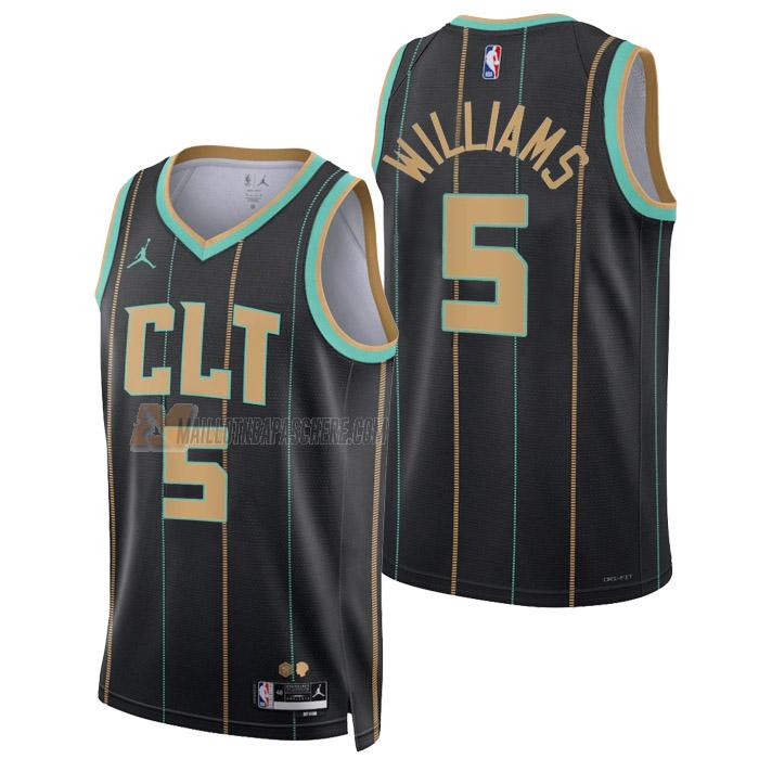 maillot mark williams charlotte hornets de 5 homme noir city edition 2023