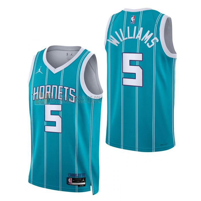 maillot mark williams charlotte hornets de 5 homme sarcelle icon edition 2023