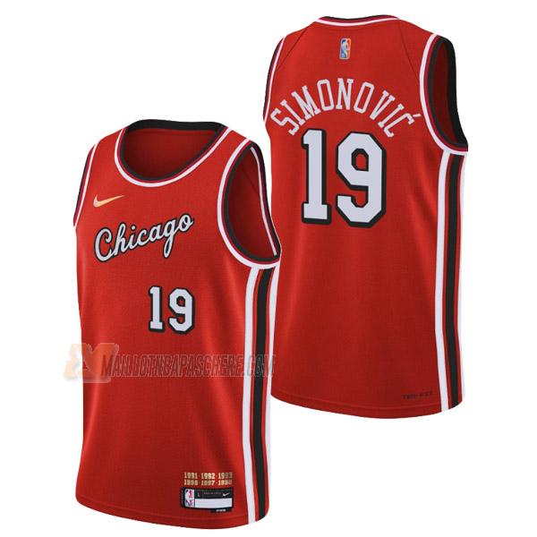 maillot marko simonovic chicago bulls de 19 homme rouge city edition 2022