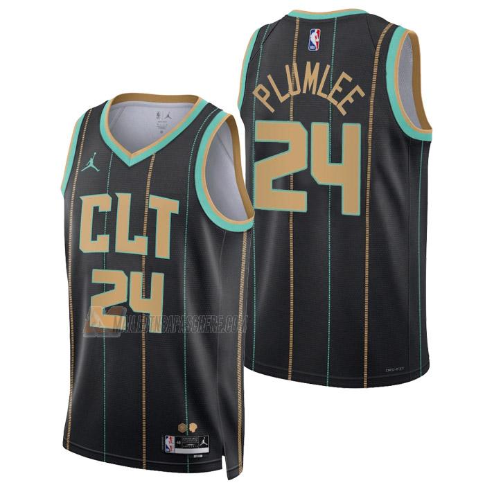 maillot mason plumlee charlotte hornets de 24 homme noir city edition 2023