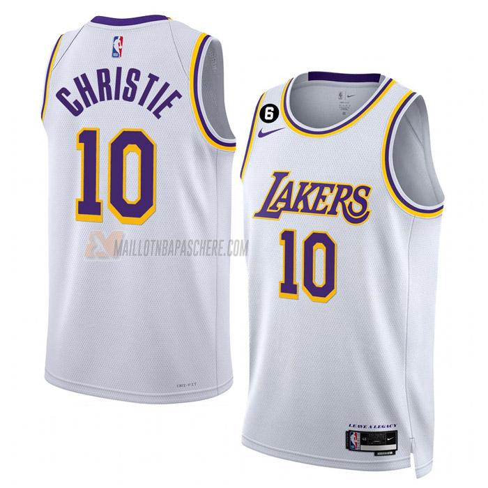 maillot max christie los angeles lakers de 10 homme blanc association edition 2023