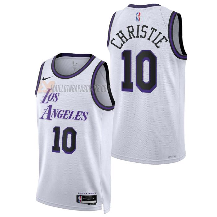 maillot max christie los angeles lakers de 10 homme blanc city edition 2023