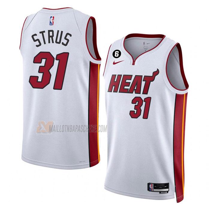 maillot max strus miami heat de 31 homme blanc association edition 2023