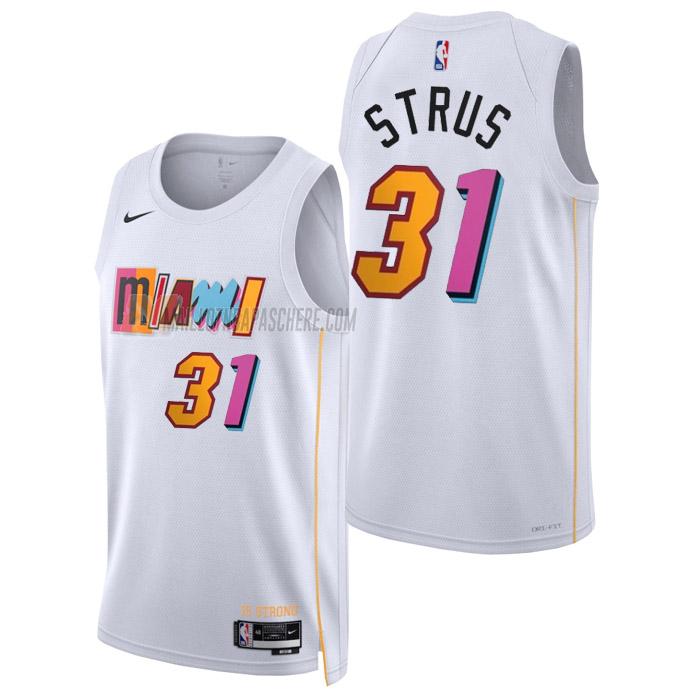 maillot max strus miami heat de 31 homme blanc city edition 2023