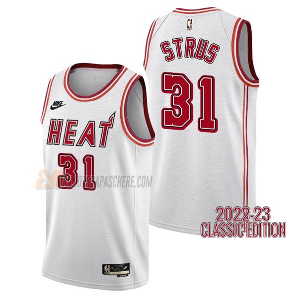 maillot max strus miami heat de 31 homme blanc classic edition 2023