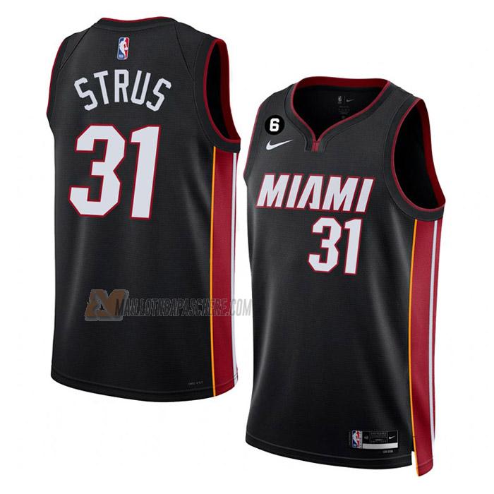 maillot max strus miami heat de 31 homme noir icon edition 2023