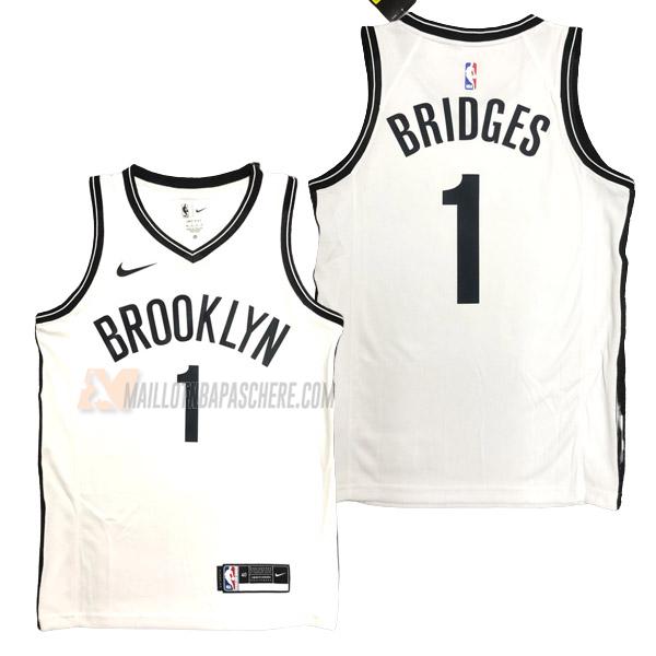 maillot mikal bridges brooklyn nets de 1 homme blanc association edition 2023