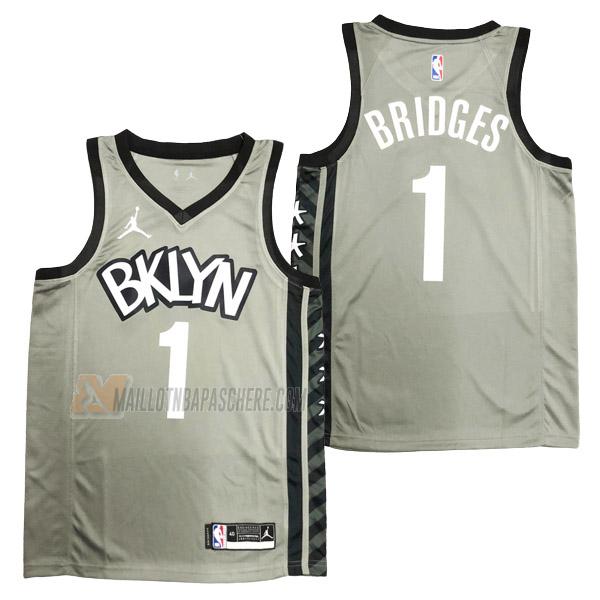 maillot mikal bridges brooklyn nets de 1 homme gris statement edition 2022