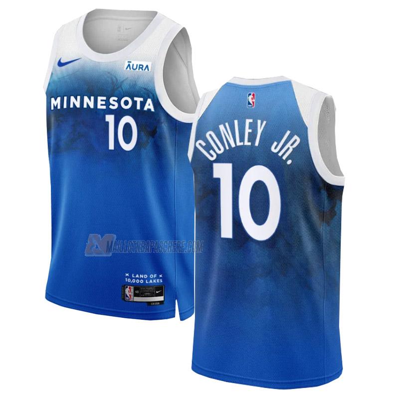 maillot mike conley jr minnesota timberwolves de 10 homme blu city edition 2023-24