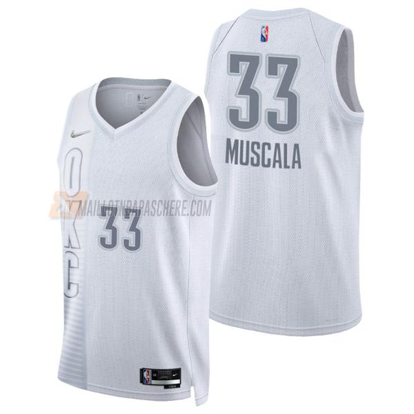 maillot mike muscala oklahoma city thunder de 33 homme blanc city edition 2022