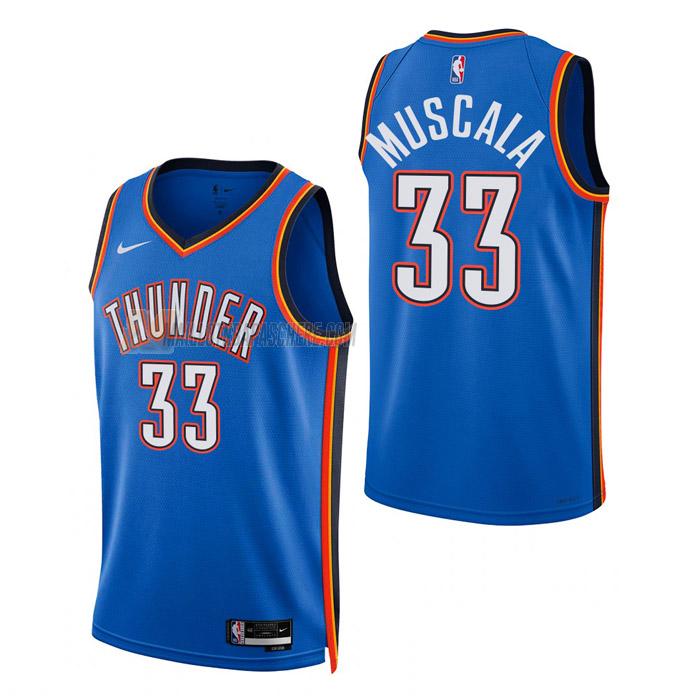 maillot mike muscala oklahoma city thunder de 33 homme bleu icon edition 2023