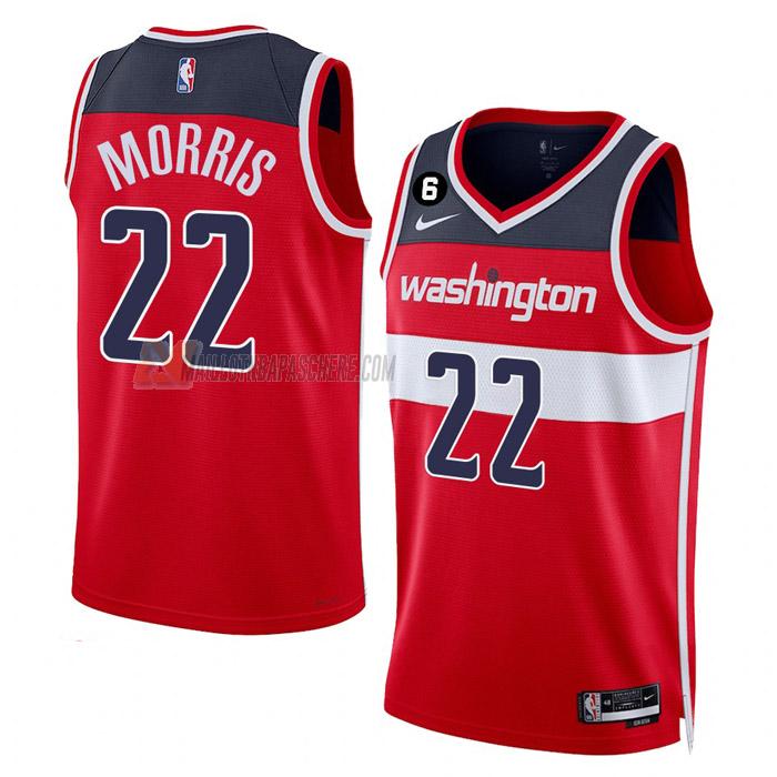 maillot monte morris washington wizards de 22 homme rouge icon edition 2023