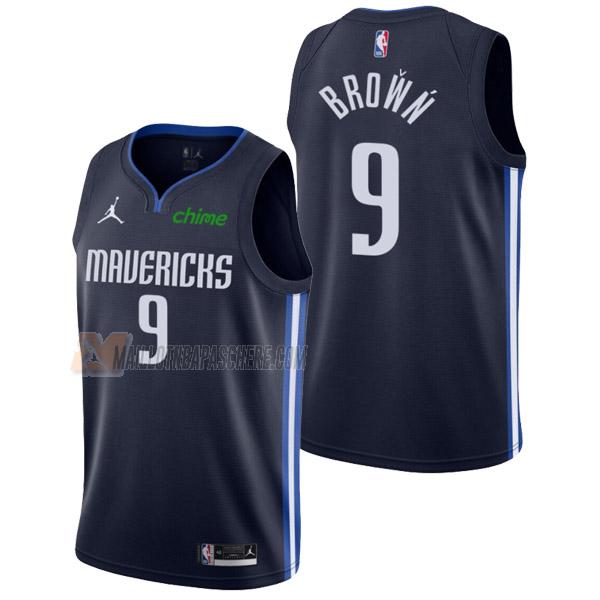 maillot moses brown dallas mavericks de 9 homme bleu marine statement edition 2022