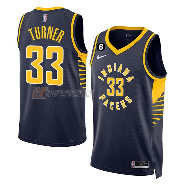 maillot myles turner indiana pacers de 33 homme bleu marine icon edition 2023