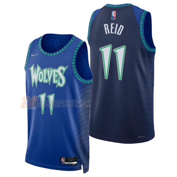 maillot naz reid minnesota timberwolves de 11 homme bleu city edition 2022