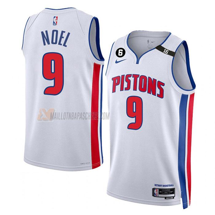 maillot nerlens noel detroit pistons de 9 homme blanc association edition 2023