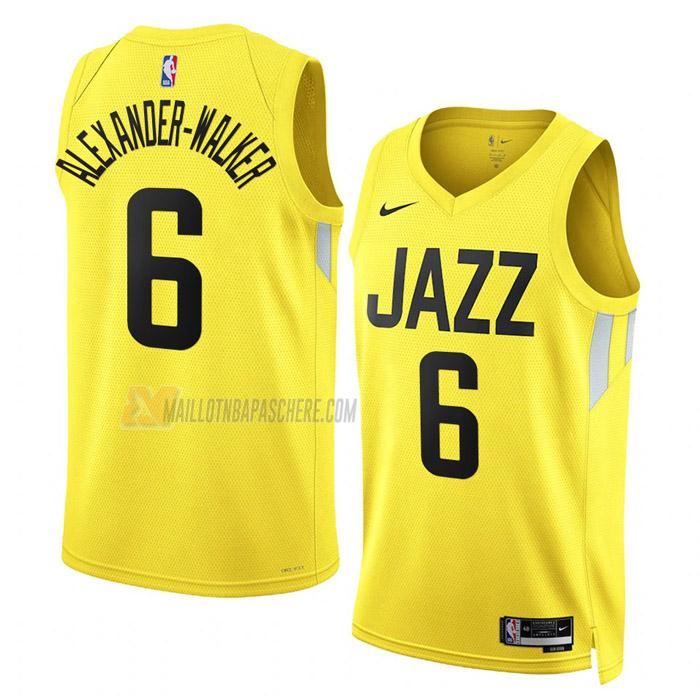 maillot nickeil alexander-walker utah jazz de 6 homme jaune icon edition 2023