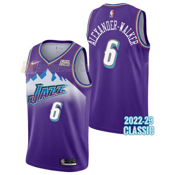 maillot nickeil alexander-walker utah jazz de 6 homme mauve classic edition 2023