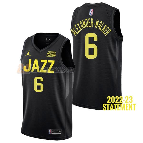 maillot nickeil alexander-walker utah jazz de 6 homme noir statement edition 2023