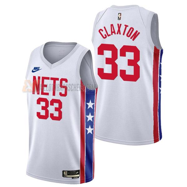 maillot nicolas claxton brooklyn nets de 33 homme blanc classic edition 2023