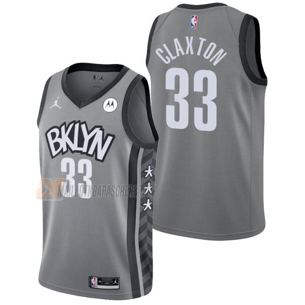 maillot nicolas claxton brooklyn nets de 33 homme gris statement edition 2022