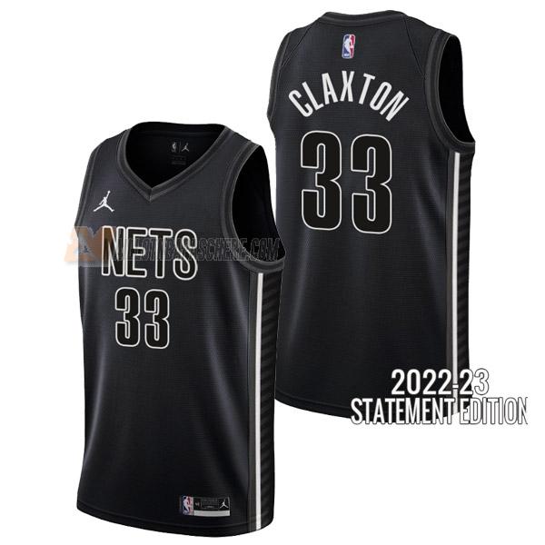 maillot nicolas claxton brooklyn nets de 33 homme noir statement edition 2023