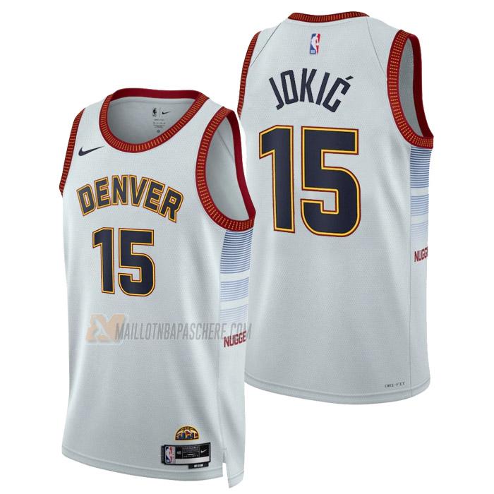 maillot nikola jokic denver nuggets de 15 homme blanc city edition 2023