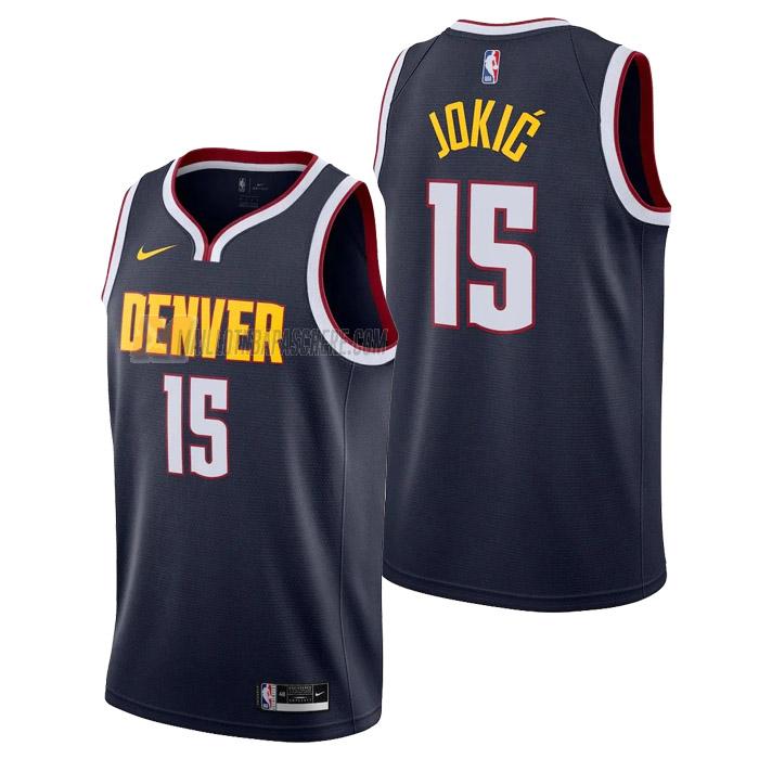 maillot nikola jokic denver nuggets de 15 homme bleu marine icon edition 2023