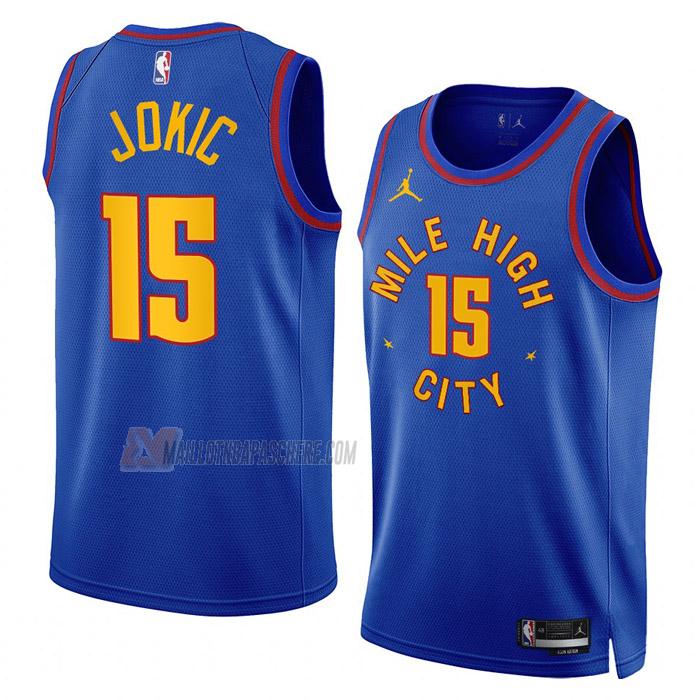 maillot nikola jokic denver nuggets de 15 homme bleu statement edition 2023