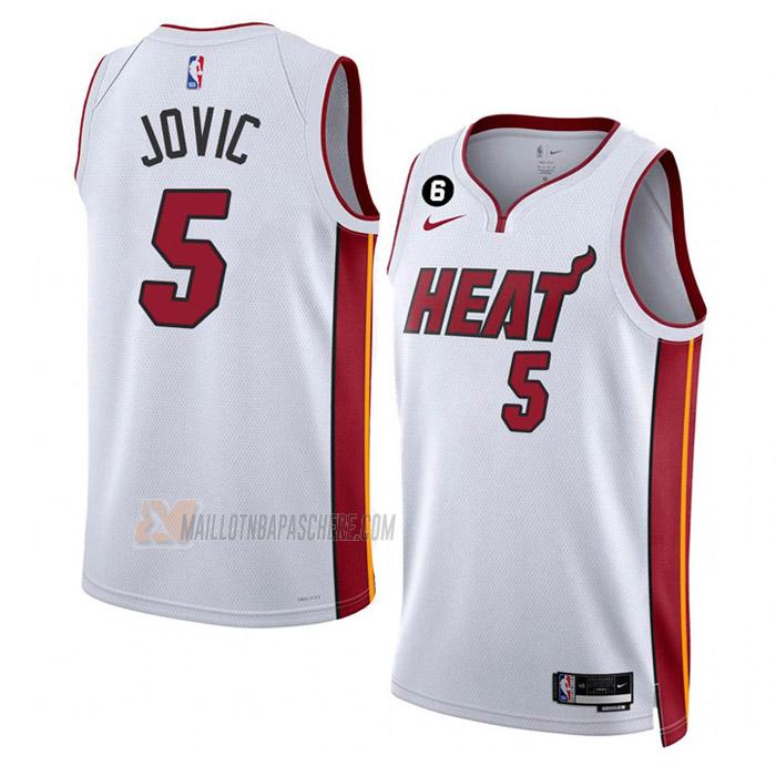 maillot nikola jovic miami heat de 5 homme blanc association edition 2023