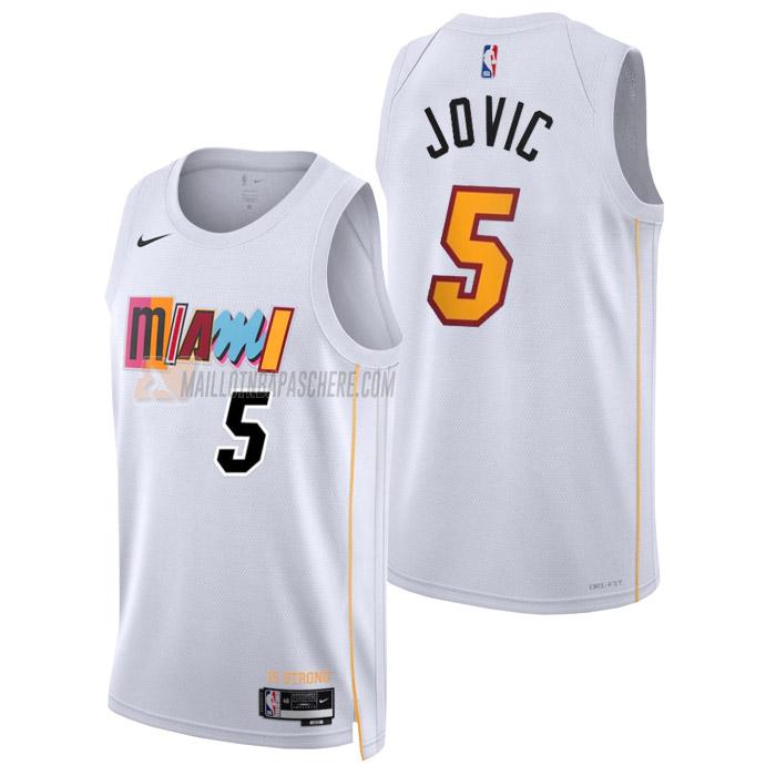 maillot nikola jovic miami heat de 5 homme blanc city edition 2023