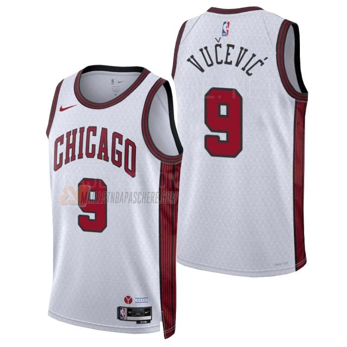 maillot nikola vucevic chicago bulls de 9 homme blanc city edition 2023