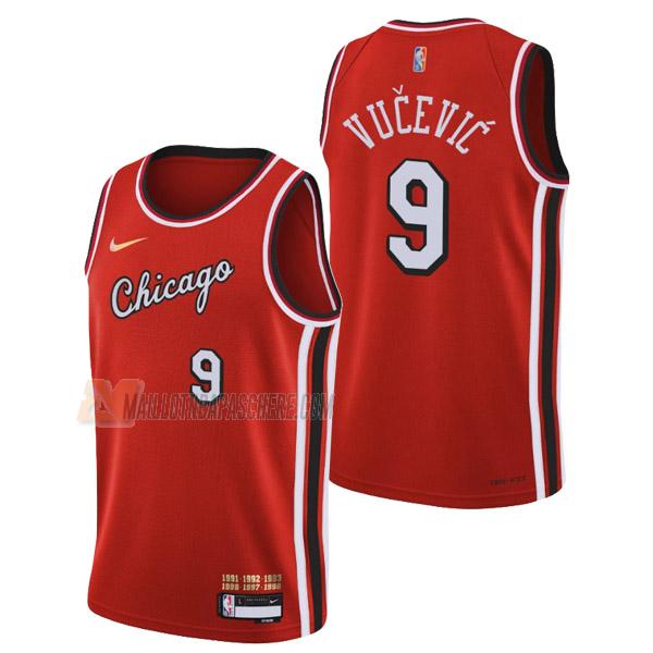 maillot nikola vucevic chicago bulls de 9 homme rouge city edition 2022