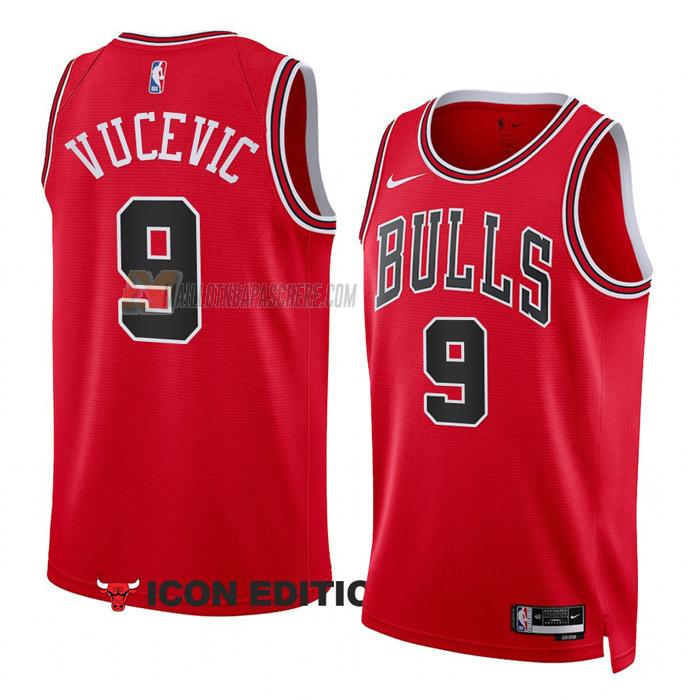 maillot nikola vucevic chicago bulls de 9 homme rouge icon edition 2023