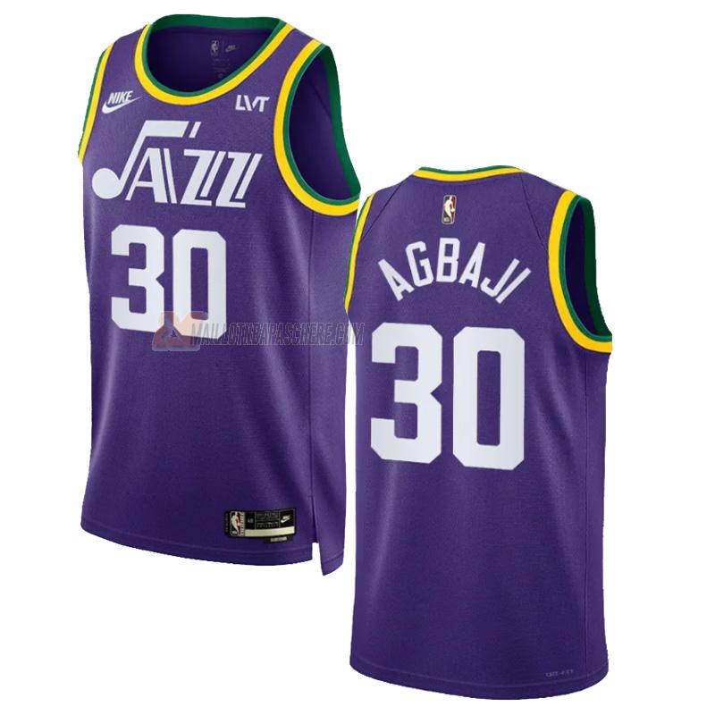 maillot ochai agbaji utah jazz de 30 homme violet classic edition 2023-24